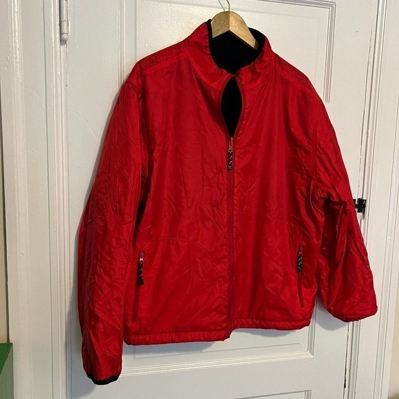Free Country blue red fleece reversible lightweight jacket M - Picture 1 of 10
